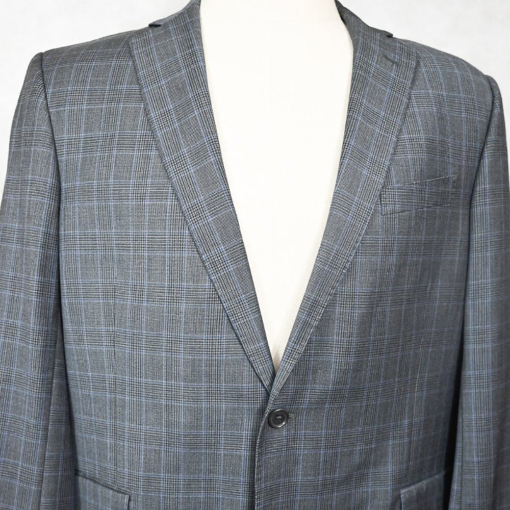 NWOT Brooks Brothers Explorer Regent Fit Blue/Gray Plaid Suit 44R Flat 36x30